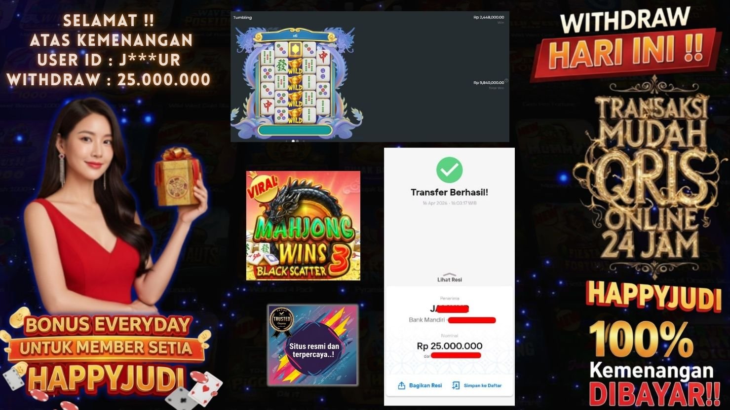 HAPPYJUDI JACKPOT SLOT MAHJONG WINS 3 - BLACK SCATTER